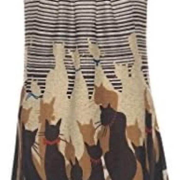 NWT LaVie Lente Cozy Cat Placement Shift Dress Sz S - Picture 5 of 13